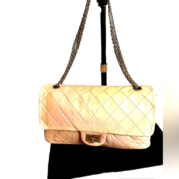 CHANEL Handbags - AuthenticChanel Jumbo Quilted PinkWhite Leather Ombre Degradé "2.55 Reissue